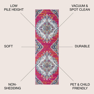 Bright bohemian Flair Boho Vintage Medallion Area Rug